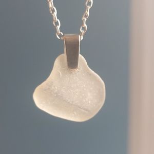 Sea Glass Necklace, Artisan made by Rust Belt Raised, Beach glass necklace